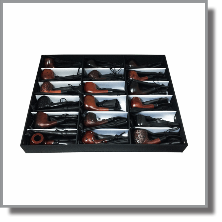 18Ct Wood Pipes Display CB Wholesale