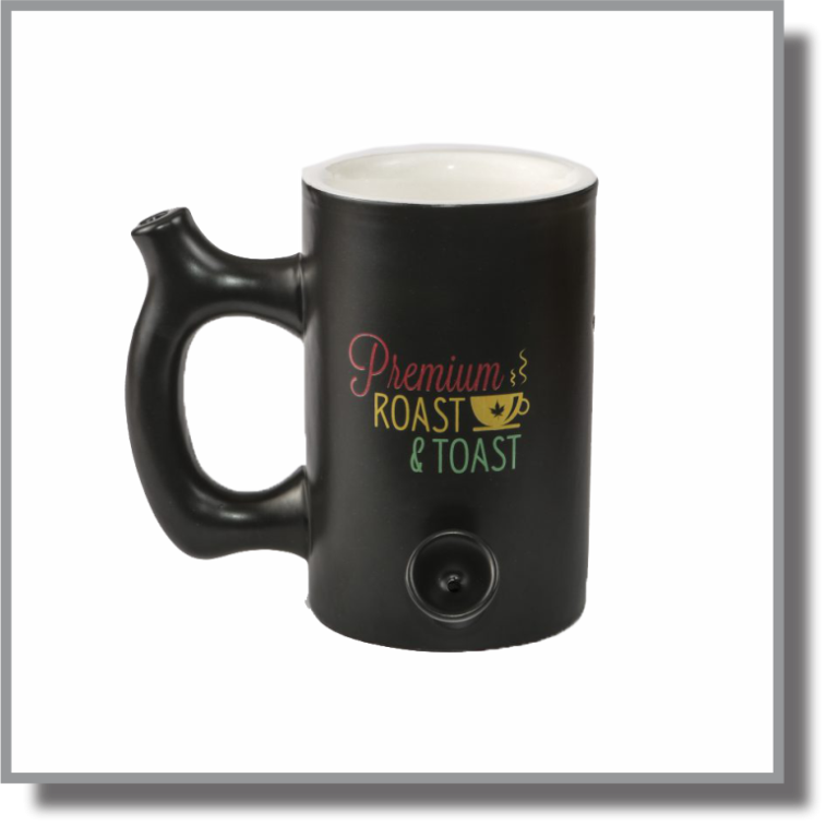 Black Roast And Toast Mug With Rasta Design CB Wholesale