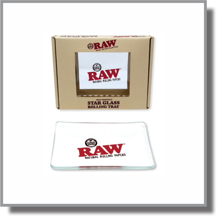 Raw Star Glass Rolling Tray CB Wholesale
